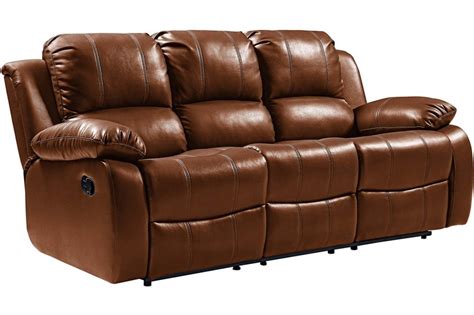 tan genuine leather sofa.